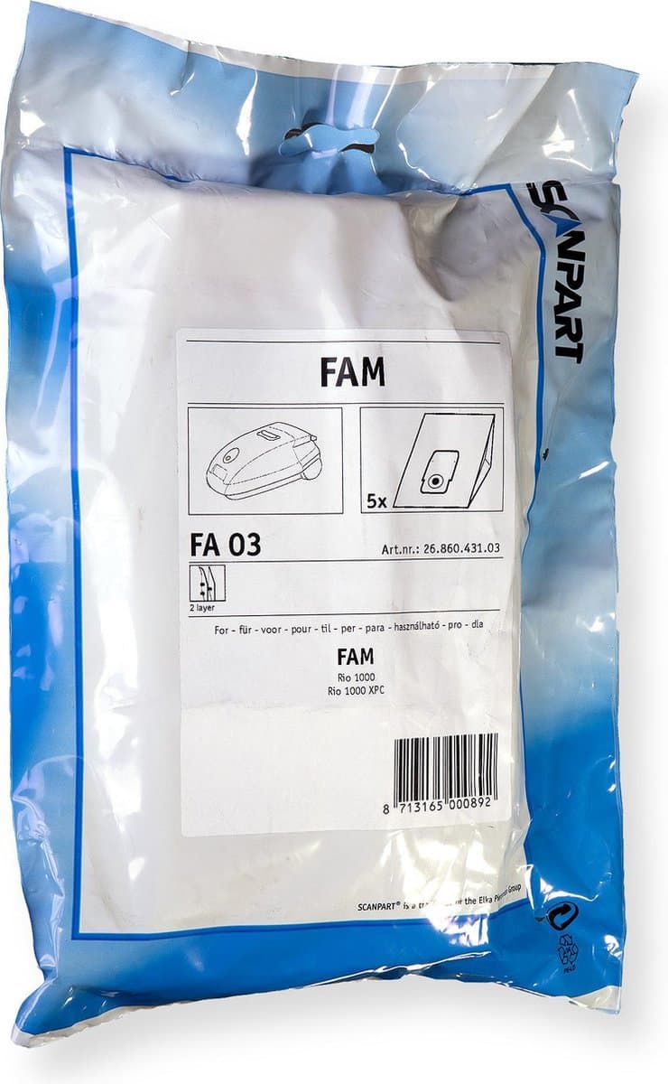 stofzuigerzak papier (zakje) — afbeelding 1