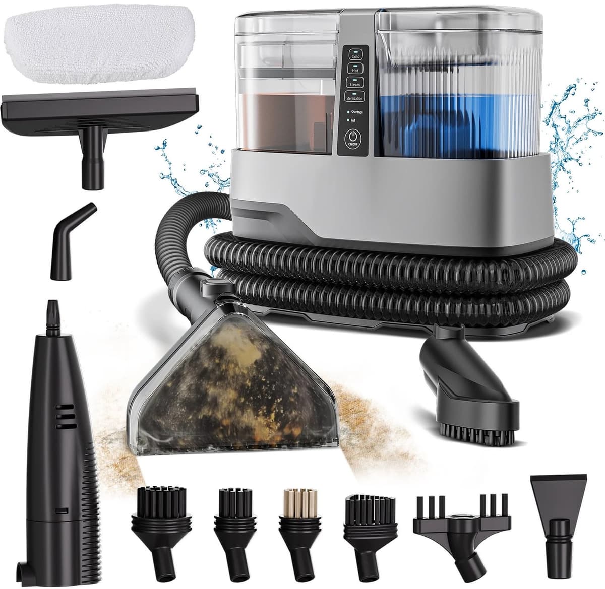 Stoomstofzuiger 13-in-1 - 1800 W Stoomvermogen - 17000 Pa Zuigkracht - Voor Bekleding En Tapijt - Huisdiervriendelijk — afbeelding 1