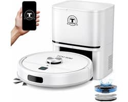 TONIHOMI® R8 - Robotstofzuiger met dweilfunctie - Automatisch legen - Robotstofzuiger met laadstation - LDS Laser navigatie - Met app