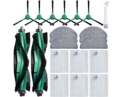 Accessoireset geschikt voor iRobot Y0110/Y0112/Y0140/Q0120/Q0110 robotstofzuigers - vervanging voor Roomba Essential - reserveonderdelen - Onderhoudsset - 6 filters - 6 dweilpads - 1 reinigingsborstel - 2 handborstels - 6 zijborstels