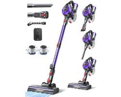 Velori Draadloze Stofzuiger - Steelstofzuiger - Handstofzuiger - Zakloze Accustofzuiger - 38.000 Pa Zuigkracht - HEPA Filter - 0,8L Stofreservoir - 24V Li-ion - 45 Min Accuduur