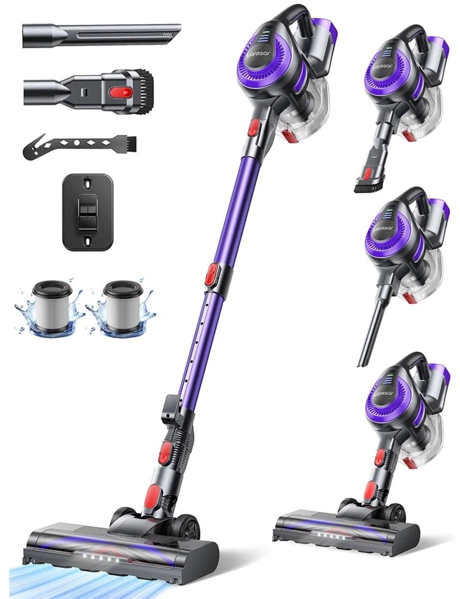 Velori Draadloze Stofzuiger - Steelstofzuiger - Handstofzuiger - Zakloze Accustofzuiger - 38.000 Pa Zuigkracht - HEPA Filter - 0,8L Stofreservoir - 24V Li-ion - 45 Min Accuduur — afbeelding 1
