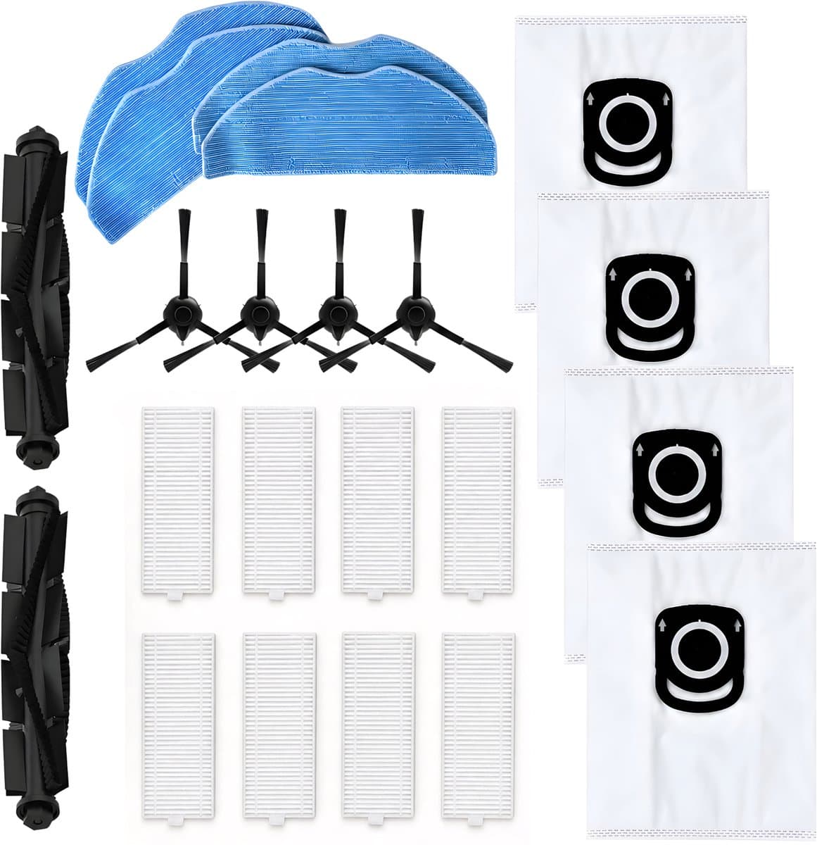 ZENC® Accessoireset Geschikt voor Rowenta en Tefal X-plorer Serie 75 S+ - Robotstofzuiger - Onderhoudsset - HEPA-filters - Borstels - Stofzakken - Dweilpads — afbeelding 1