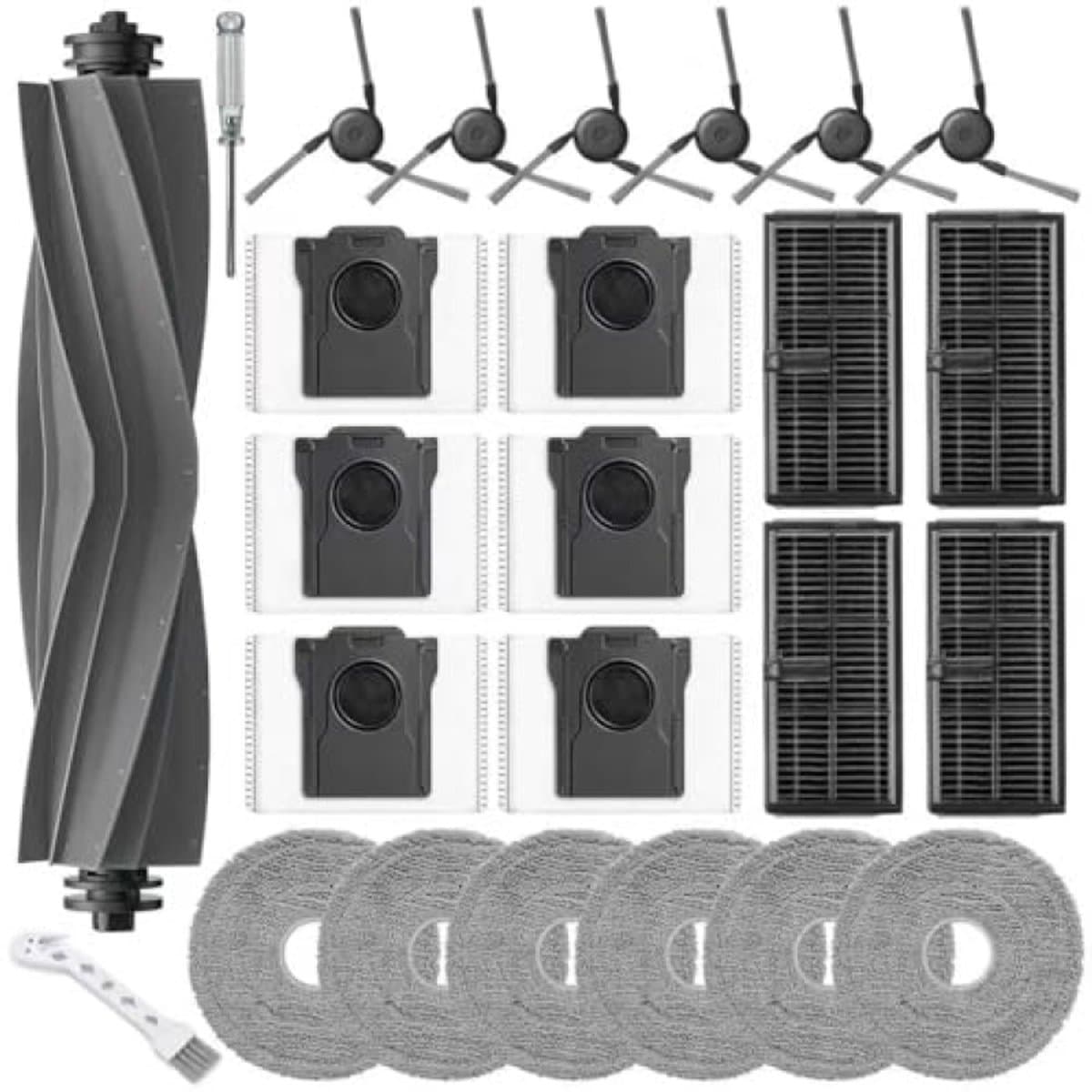 PromoHome Accessoireset voor Dreame X40 Ultra/L10s Ultra Gen 3/L40 Ultra/X40 Master/Mova P50 Pro Ultra – 24-delig met rubberen hoofdborstel, HEPA-filters, zakken, doeken en zijborstels — afbeelding 1