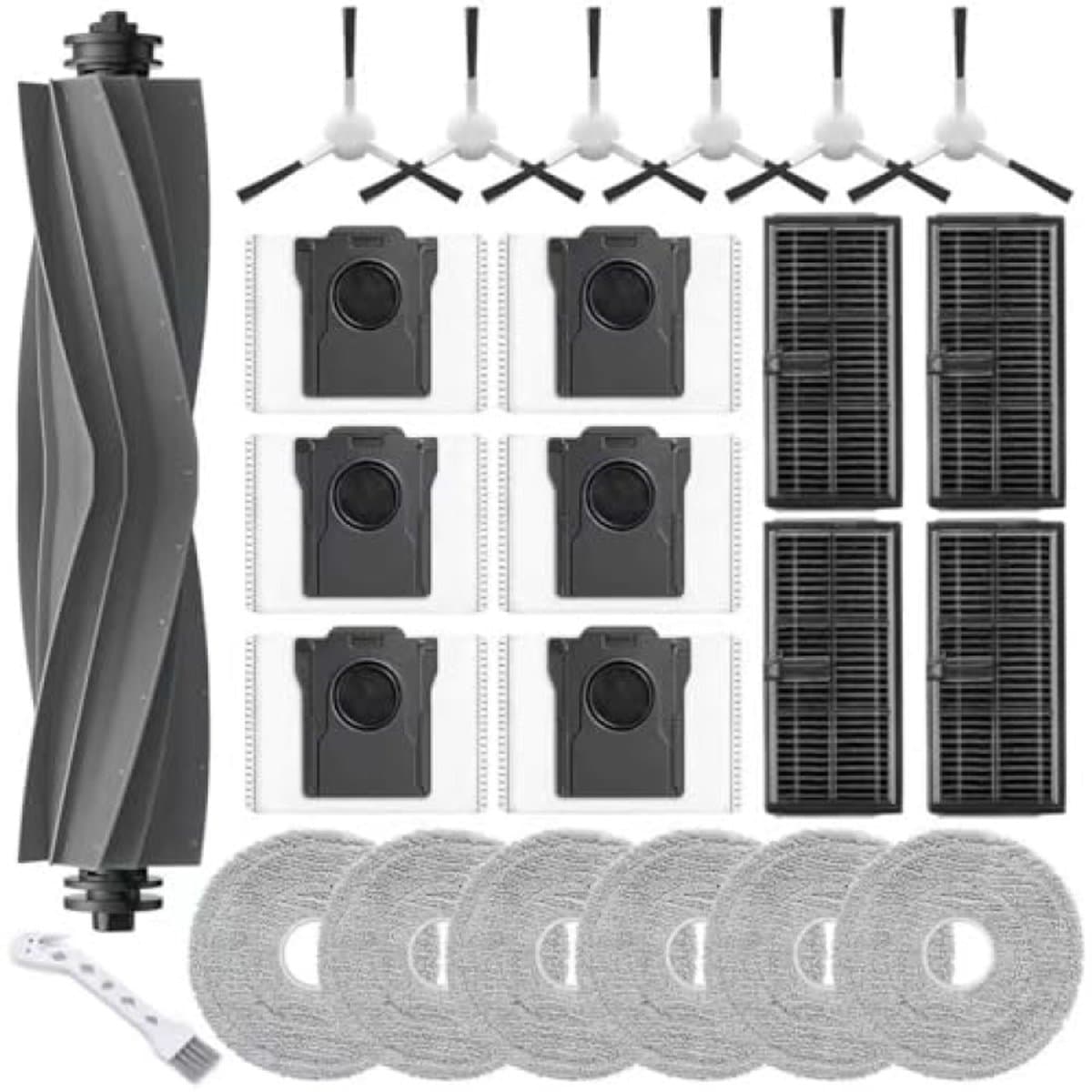 PromoHome Reserveonderdelen voor Dreame L10s Ultra Gen 2/L40 Ultra AE/Mova E30 Ultra - 1 Hoofdborstel Rubber, 6 Zakken, 4 HEPA-Filters, 6 Doeken, 6 Zijborstels — afbeelding 1