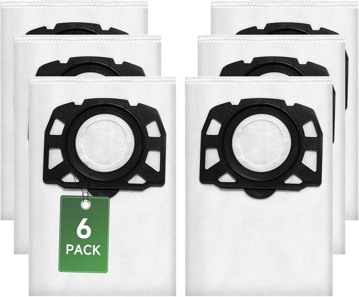 6stuks - Geschikt voor de stofzakken SE4002 (niet-geweven) van de Karcher WD2/WD3/KD3 serie stofzuigers - stofzakken/opvangzakken - geschikt voor SE4001 - SE4002. — afbeelding 1