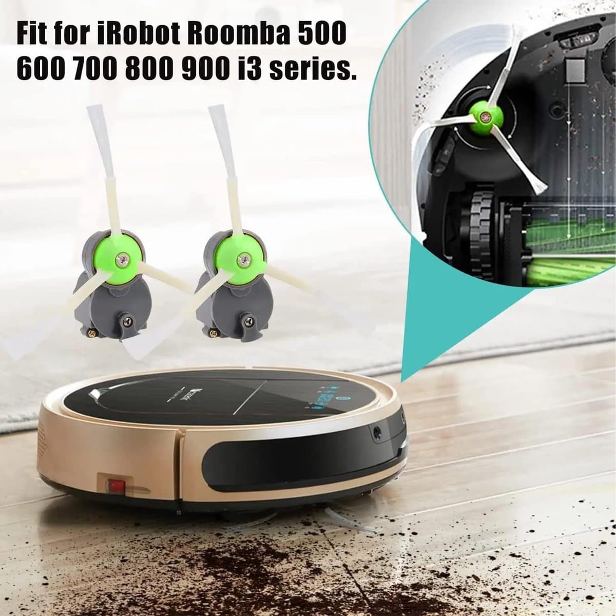 Dailygoods- Zijborstelmodulemotor - Compatibel met iRobot Roomba 500/600/700/800/900 - Reserveonderdelen - Vervangende motormodule - Betere reinigingsresultaten - Duurzaam ontwerp - Robotstofzuiger — afbeelding 1