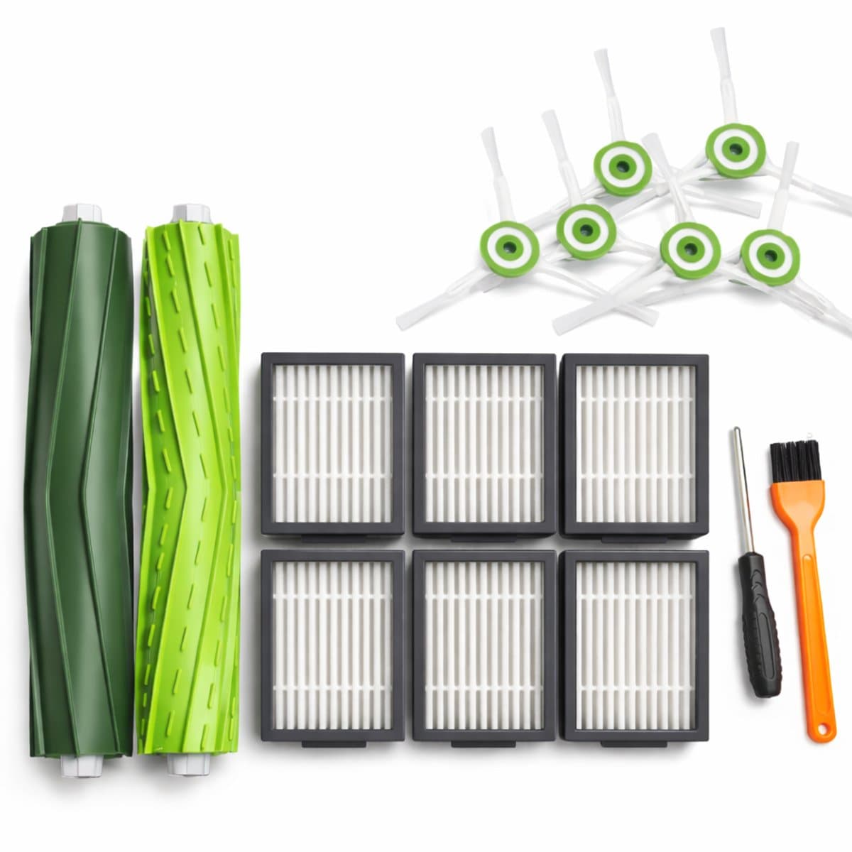 Home & Marker - Onderhoudskit geschikt voor iRobot Roomba E & i-Serie - E5, E6, E7, i1, i1+, i2, i3+, i4, i4+, i6, i6+, i7, i7+, i8, i8+ - 14-delige Vervangingsset - Met Filters, Zijborstels & Rolborstels - IFRESH — afbeelding 1