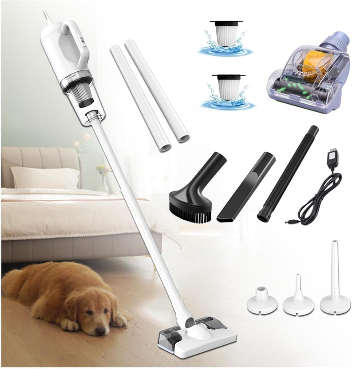 Steelstofzuiger met dweilfunctie - 2-in-1 stofzuiger - Huis reinigen - 5-in-1 functionaliteit - 200 ml tank — afbeelding 1