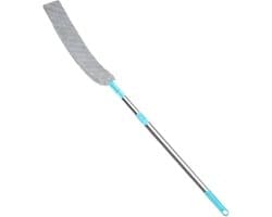Stoffer met steel - Plumeau verlengbaar - Hoge plekken reinigen - Flexibele stofkop - 95-130 cm - Grijs