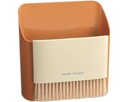 Mini bezem en stoffer - Kruimelset tafel - Snelle schoonmaak - Durable & functional - 16 cm - Oranje