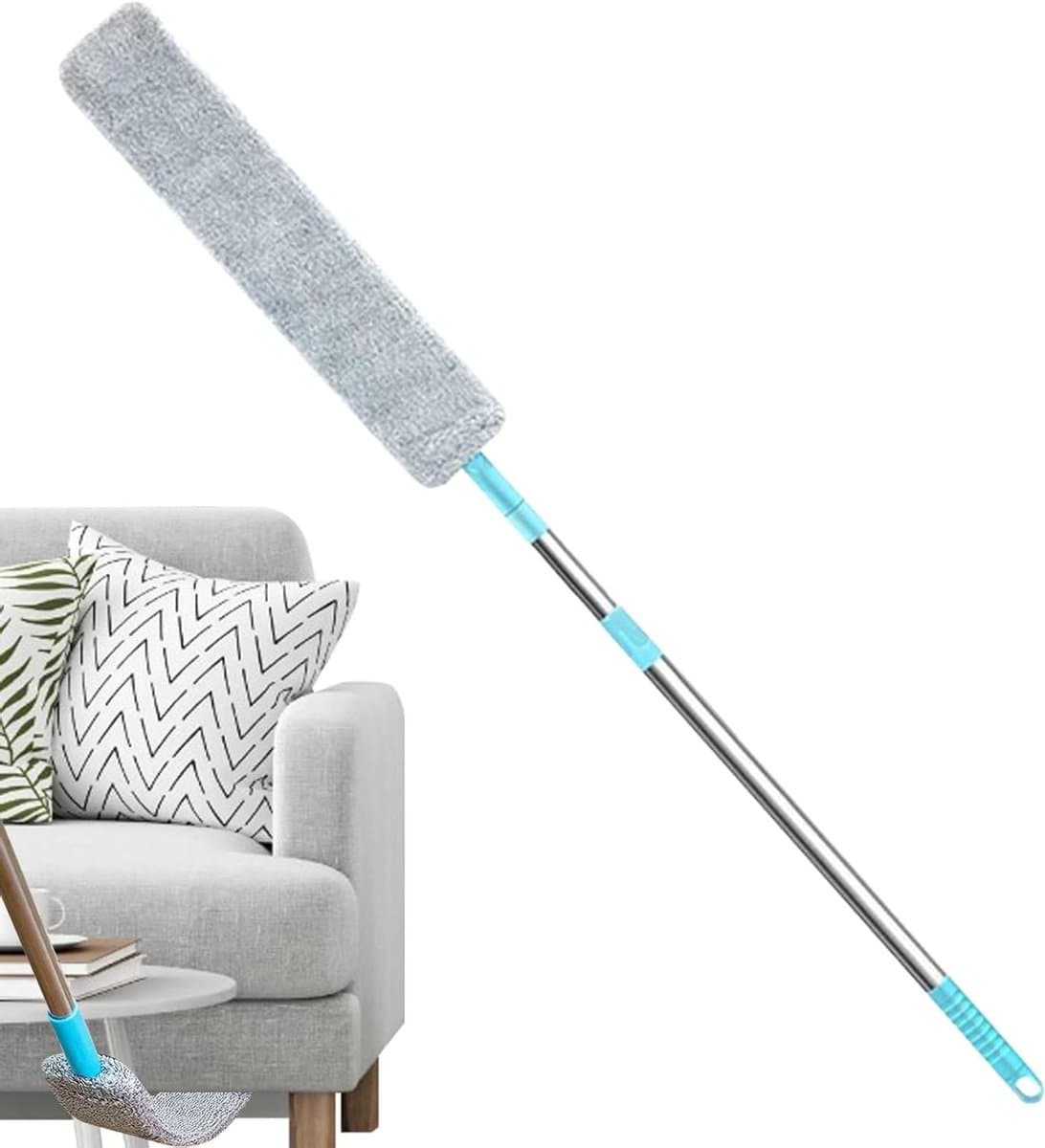 Platte Stoffer - Onder Apparaten - Stof Verwijderen - Inklapbaar Handvat - 126 cm - Grijs — afbeelding 1