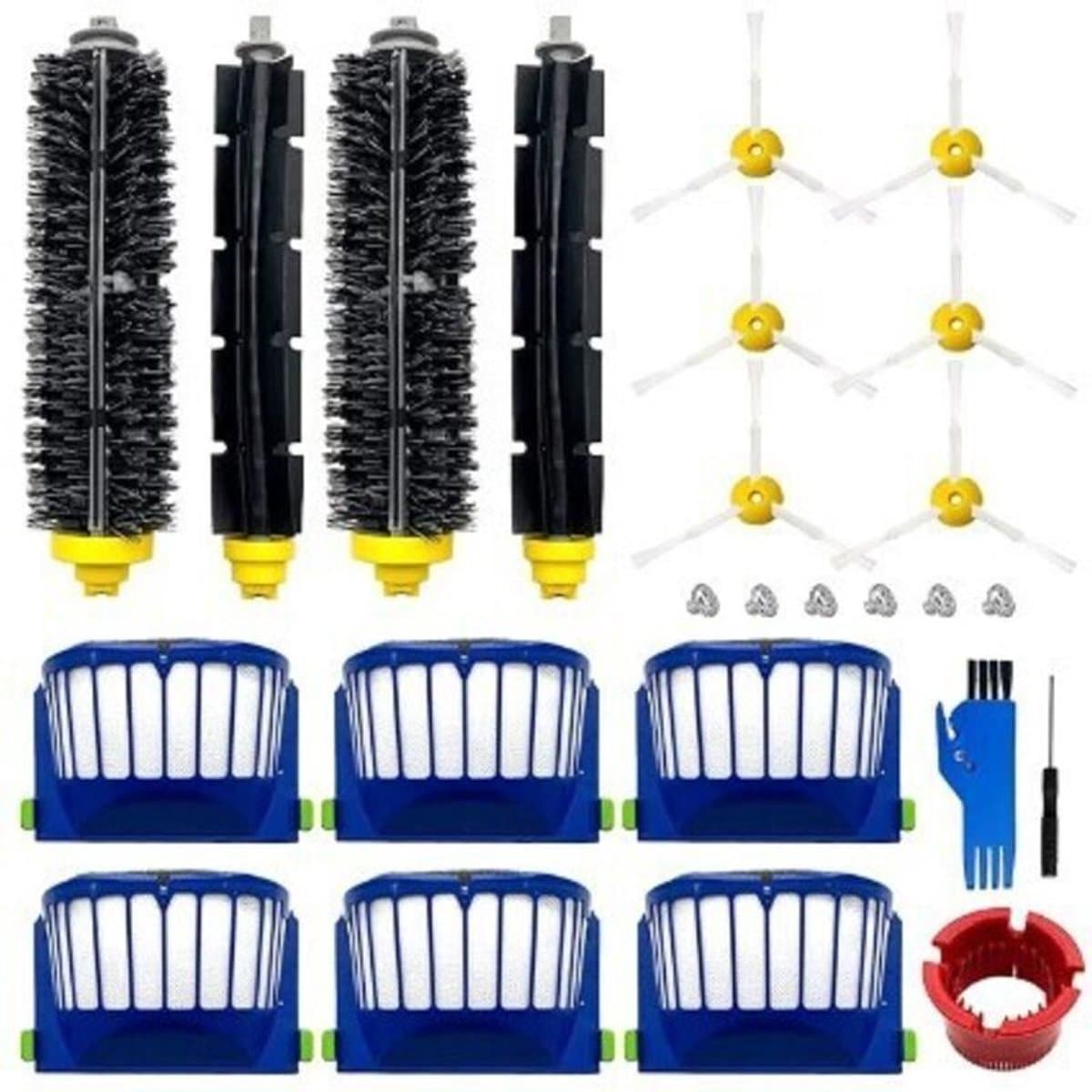 Accessoirekit Geschikt voor iRobot Roomba 600, 694, 692, 650, 660, 651: 6 zijborstels, 6 filters, 4 hoofdborstels, reserveonderdelen Geschikt voor de stofzuiger. — afbeelding 1