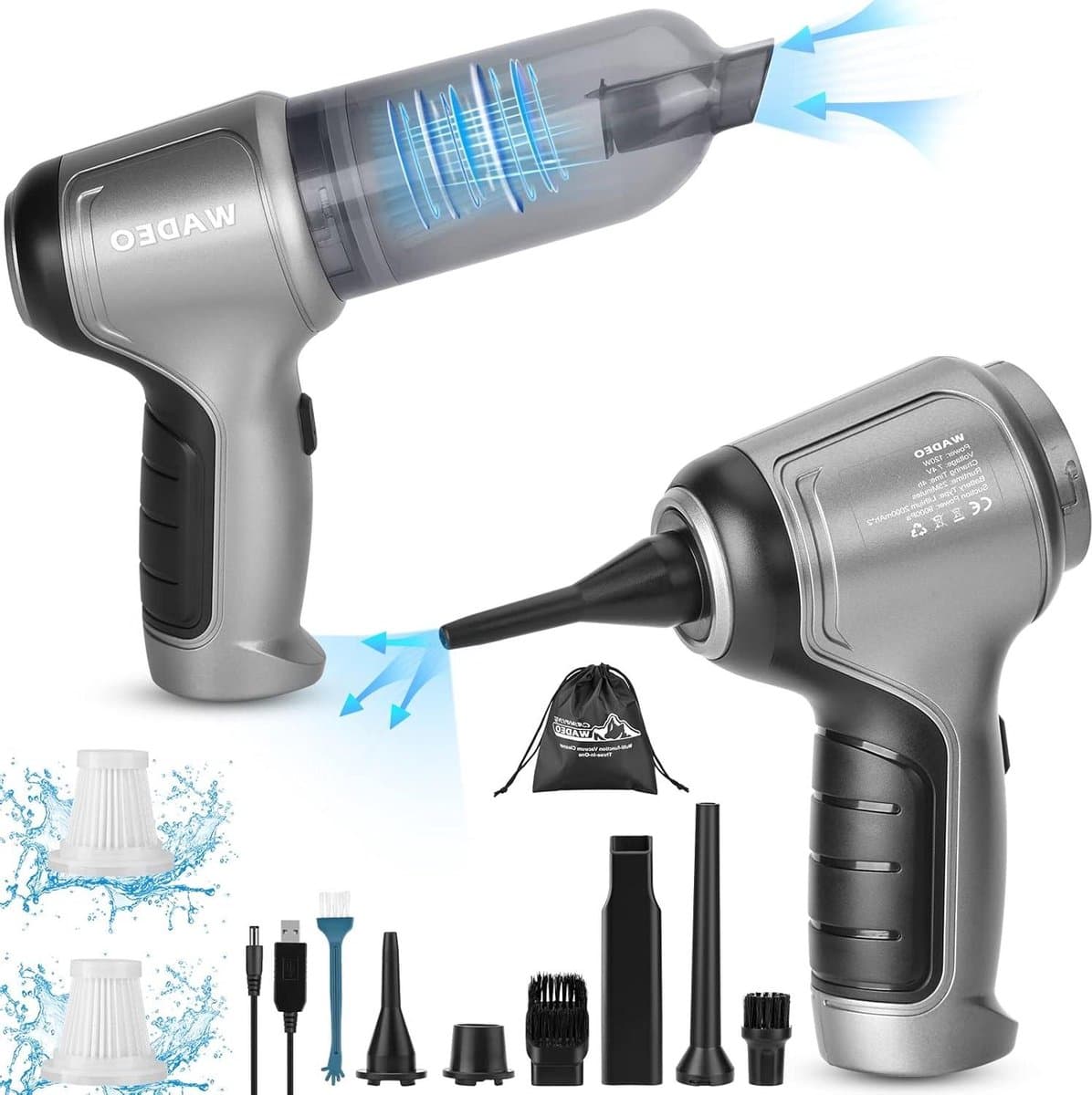 Handstofzuiger - Snoerloos - Krachtige Zuigkracht - USB Oplaadbaar - Nat-Droog - Auto Huis Kantoor - Huisdierhaar — afbeelding 1
