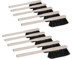 Handveger Houten Steel - Stoffer en blik - Stofvrij Werken - Lange Beukenhouten Steel - 430 mm Lengte - Natuurlijk