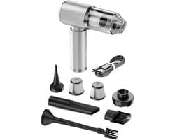 Draagbare Stofzuiger - Mini Reiniger - Auto Interieur - Krachtige Zuigkracht - 500 ml Capaciteit - Zilver
