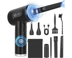 Elektrische Plumeau - Stofzuiger Ventilator - Grondig Reinigen - 3 Snelheden Instelbaar - 6000 mAh Batterij - Zwart