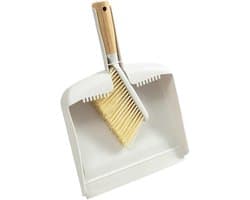 Kleine Stoffer en Blik Set - Mini Bezempje Tafel Blik - Aanrecht Schoonmaken - Ergonomisch Houten Handvat - 33.5 cm