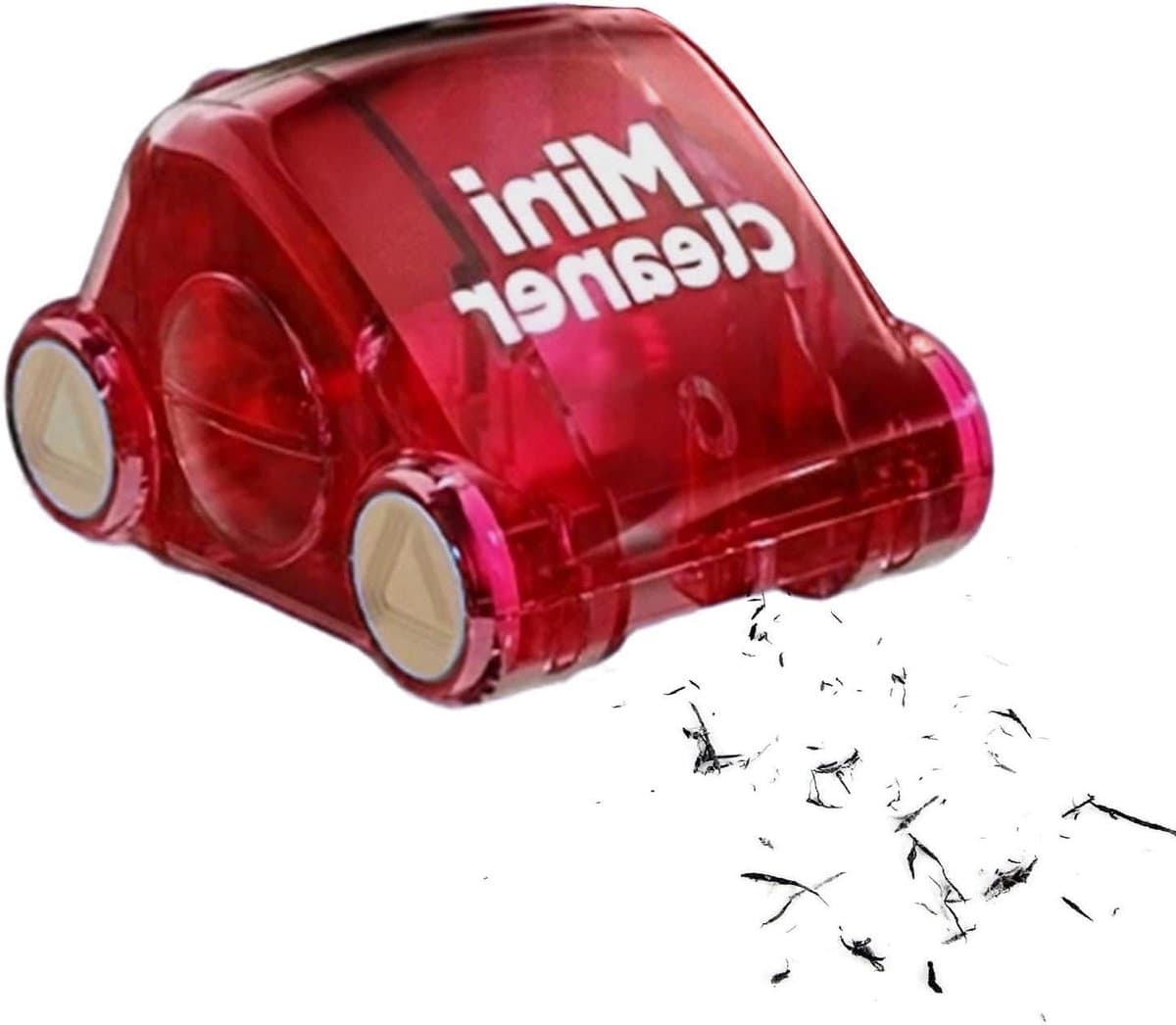 Bureaureiniger - Mini stofzuiger - Bureau opruimen - Decoratief auto-design - Compact formaat - Rood — afbeelding 1