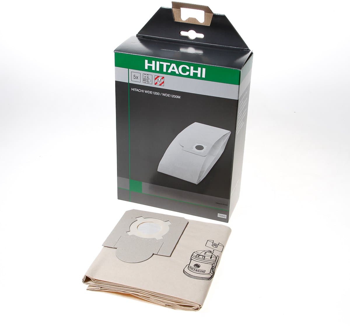 HiKOKI Papieren stofzuigerzak WDE1200(M) (5 stuks) klasse-M - 750442 — afbeelding 1
