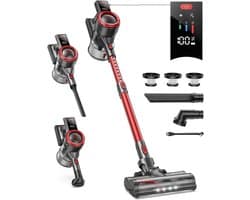 Draadloze Stofzuiger - Elektrische Bezem - Huis Schoonmaken - Automatische Modus - 55 Min Looptijd - Rood