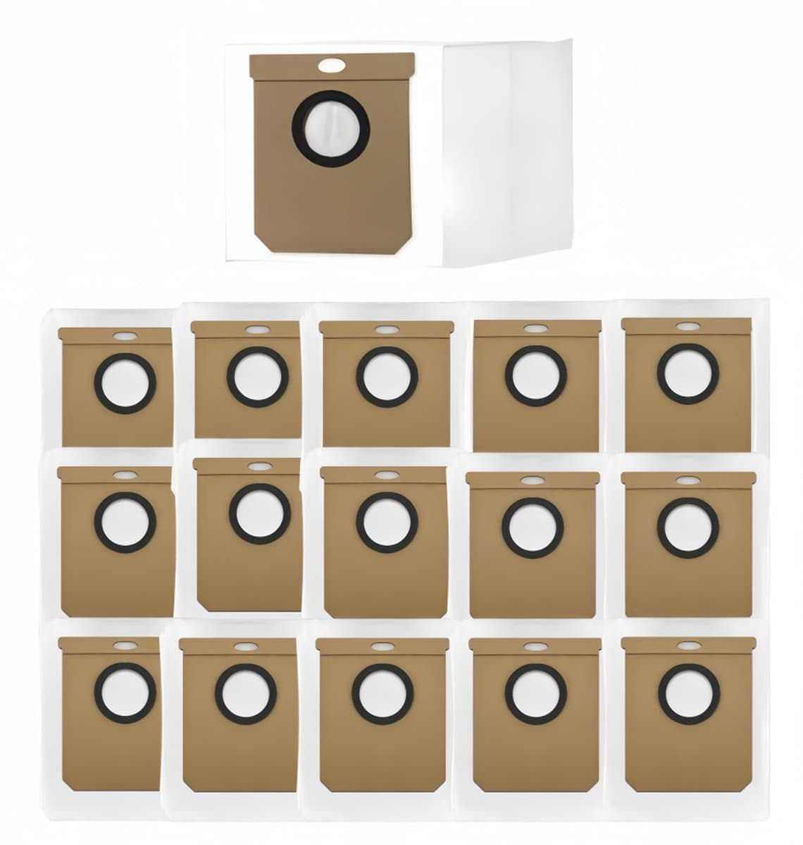 16-delige set stofzakken voor Eufy Clean L60 SES / L60 Hybrid SES / L50 SES robotstofzuigers stofzakken-2,5 liter — afbeelding 1