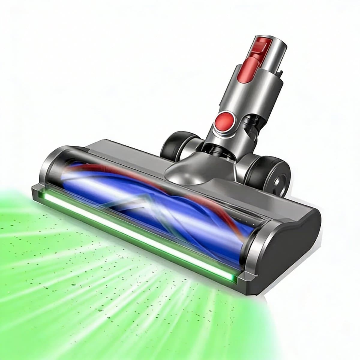 Stofzuigerborstel - Zuigmond Geschikt voor Dyson Steelstofzuiger V7/V8/V10/V11/V15/G5 - Vloerzuigmond - Stofzuigermondstuk - Stofzuigeraccessoires - Met LED Lampen - Blauw — afbeelding 1