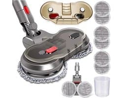 Nat- en droogdweilaccessoire voor Dyson V7 V8 V10 V11 V15 - Gemotoriseerde dweilkop en vloerborstelaccessoire - Huishoudelijke vloerreiniging - Inclusief 6 dweildoeken