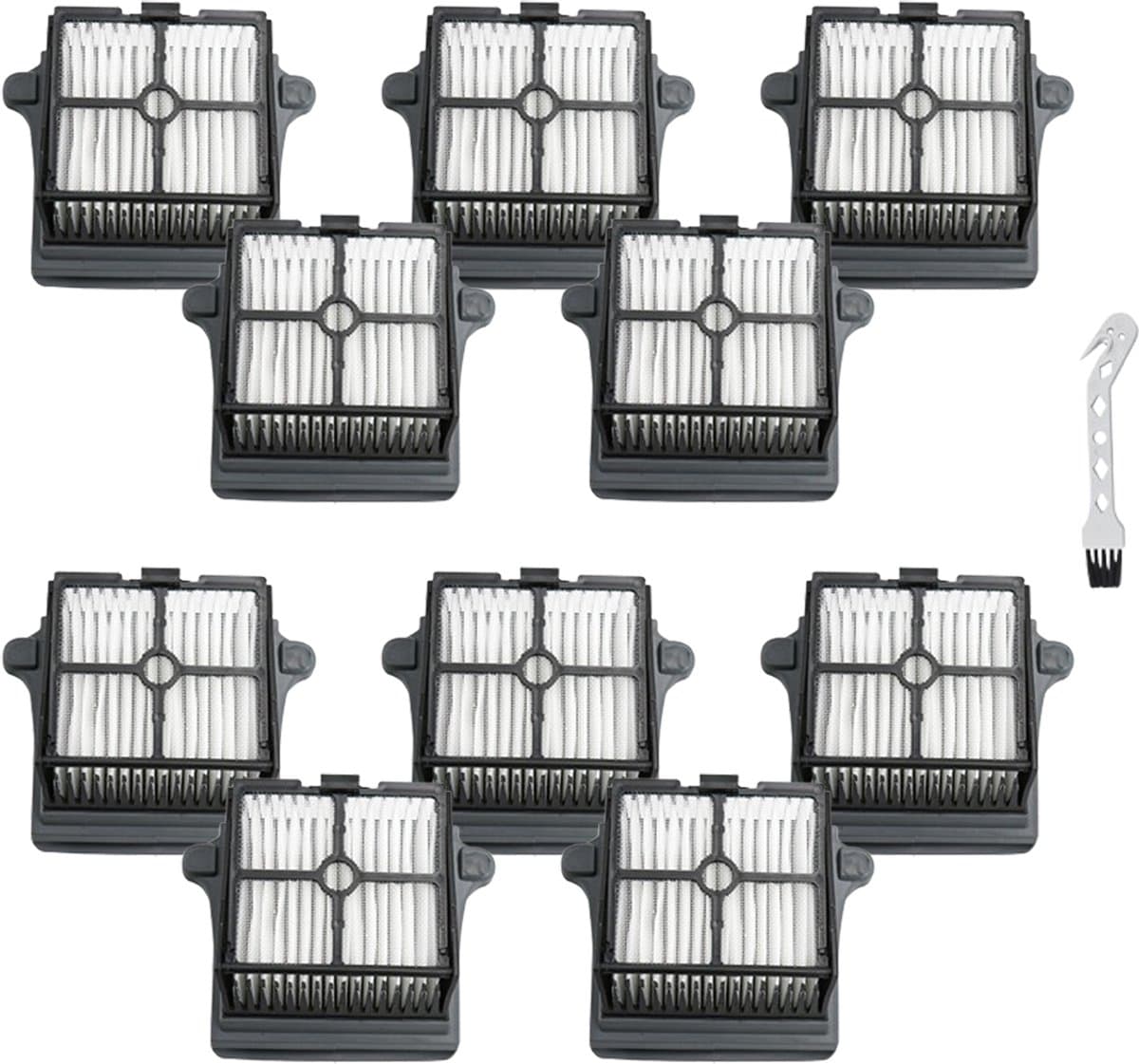 10 stuks HEPA Filters - geschikt voor Tineco FLOOR ONE S7 PRO - FLOOR ONE S6 - FLOOR ONE SWITCH S6 - FLOOR ONE SWITCH S7 - FLOOR ONE S7 COMBO - FLOOR ONE S7 FLASHDRY Stretch draadloze stofzuiger - Vervanging Accessoires - met reinigingsborstel — afbeelding 1