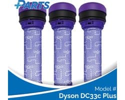 Dyson DC33c Plus Filters (3 Stuks, Plus.Parts® alternatief voor 923413-01)