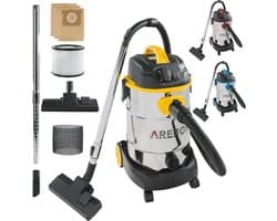 Industriële stofzuiger 1600 W | Nat- en droogstofzuiger met 30 liter reservoir | Krachtige, multifunctionele stofzuiger voor binnen en buiten