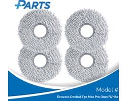 Ecovacs Deebot T50 Max Pro Omni White Dweilpads (4 Stuks, Plus.Parts® alternatief voor 201-2425-10B0)