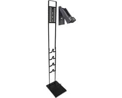 Stofzuiger houder set - Accessoire opslag - Orde in huis - Flexibele montage - 127 cm hoog - Donkergrijs
