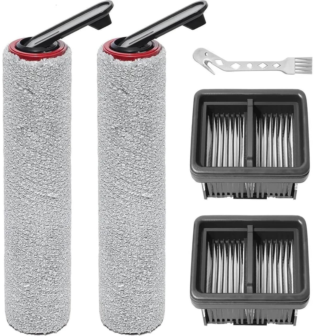 Vervangingsonderdelenset geschikt voor Dreame H15 Pro / H15 Mix / H12 Pro FlexReach / H15 Pro FoamWash / H15S / H12 Pro FlexLite nat- en droogstofzuigers, inclusief 2 rolborstels + 2 filters + 1 reinigingsborstel. — afbeelding 1