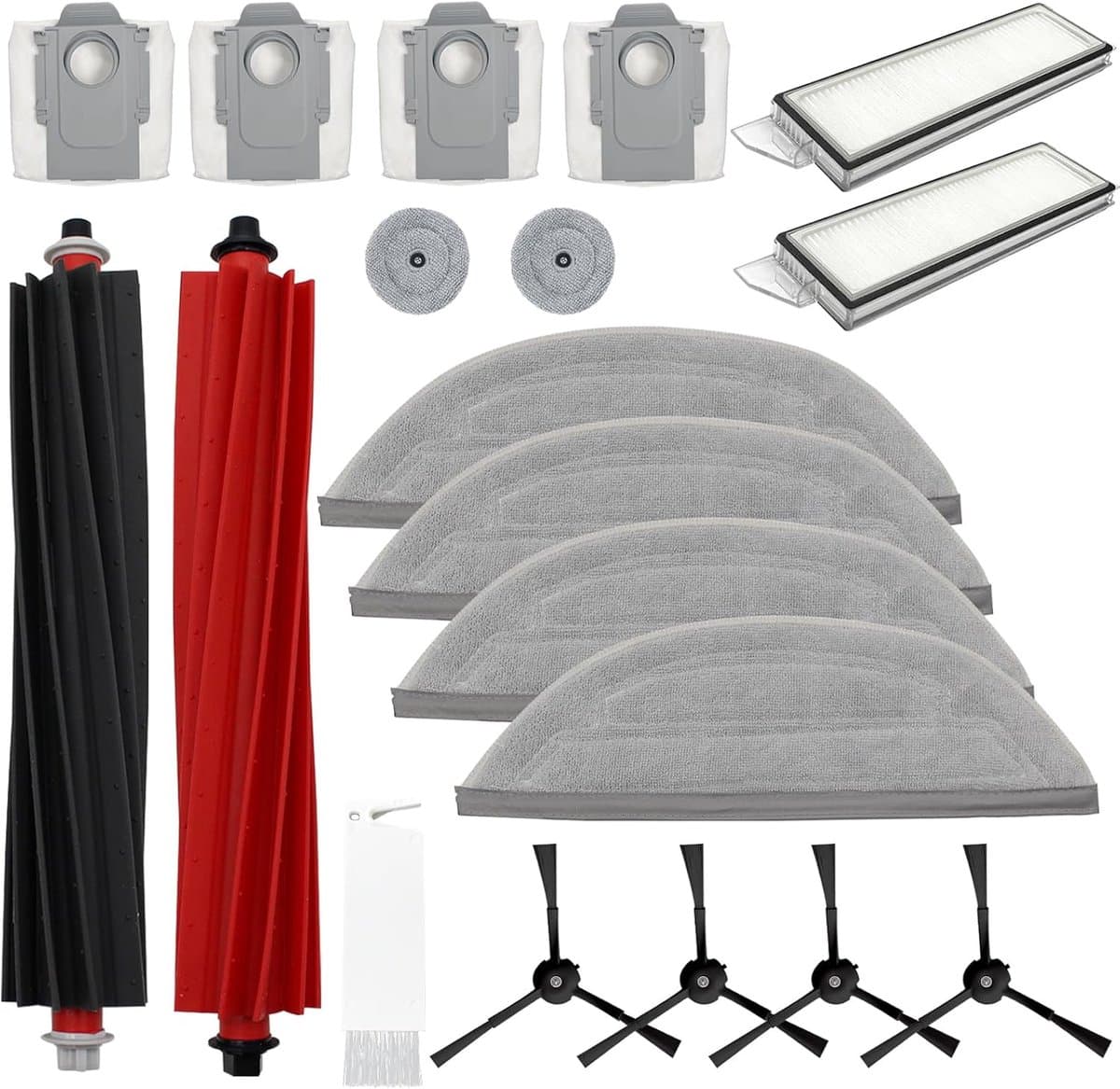 Reserveonderdelen gescht voor Roborock S8 MaxV Ultra - 19-delige accessoireset bestaande uit zijborstels, hoofdborstels, filter, stofzakken, zijdoekjes en doekjes — afbeelding 1