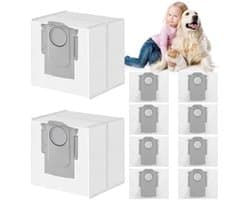 PRomoHome 10 stuke - 3L Stofzakken voor Roborock Q7 M5+/L5+/Q10 S5+/Q10 X5+/Q5 Pro+/Q5 Max+/S8 Pro Ultra/S8+/S7 MaxV Ultra/Q7 Max+/Q8 Max+ Stofzuiger,Afzuigstation,Stofzuigerzakken,Reserveonderdelen