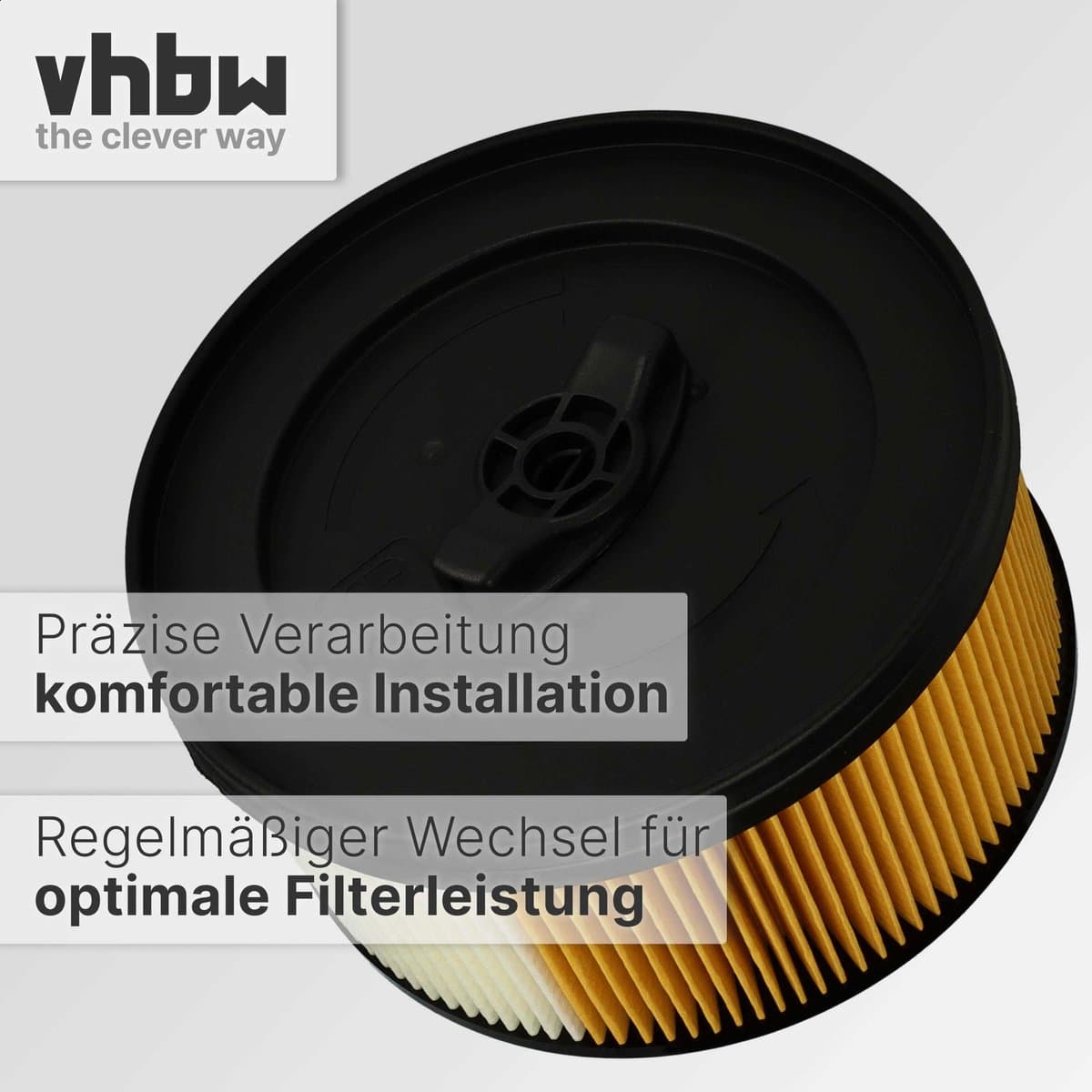 vhbw 3-laags filter, compatibel met Kärcher WD 5, WD 5.200M, WD 4.290, WD 4.500, WD 4.200, WD 4.250, WD 4 stofzuigers - patroonfilters geel zwart — afbeelding 1
