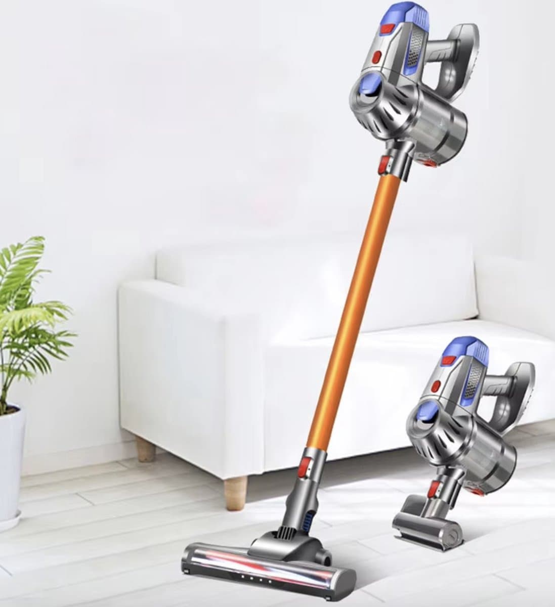 J&R Steelstofzuiger - Elektrische stofzuiger - Kruimeldief - 2in1 stofzuiger - 15kPa zuigkracht - Zakloos - 150W — afbeelding 1