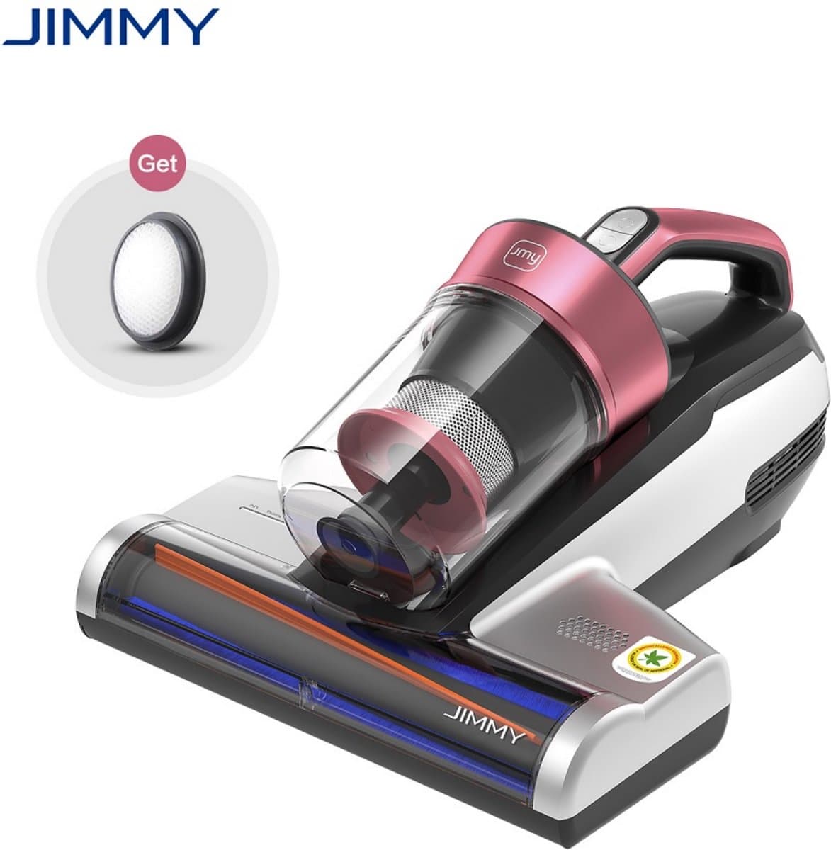 JIMMY BX5 Pro Stofmijtstofzuiger - 500W - UV & Ultrasoon - 99,99% Bacteriedoding - Roserood — afbeelding 1