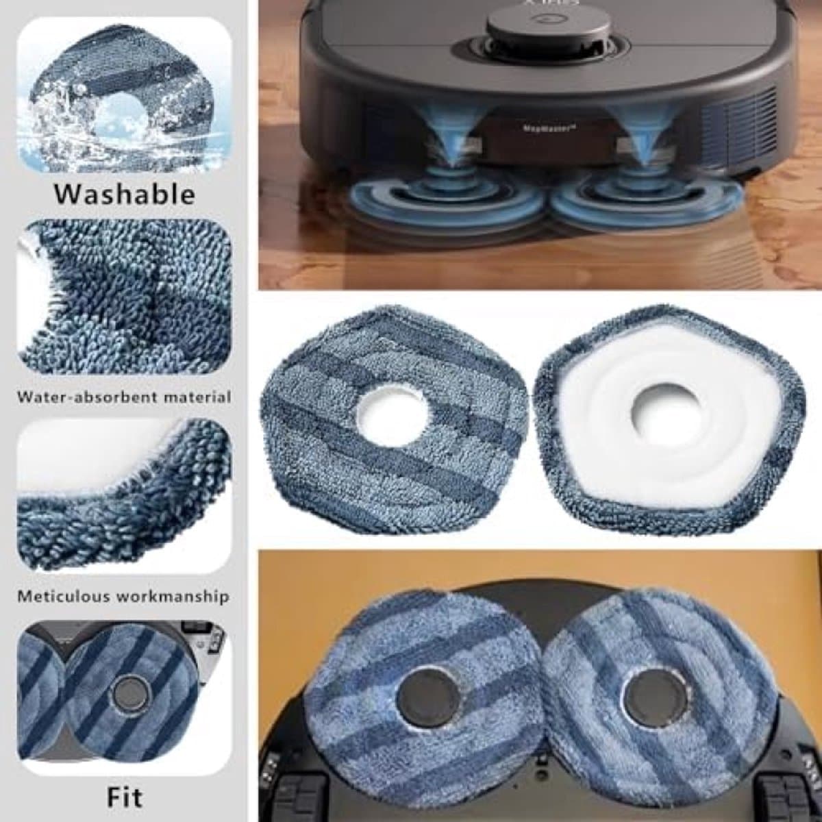 2 Dweilpads Vervangende Accessoires voor Eufy X10 Pro Omni Robotstofzuiger. — afbeelding 1