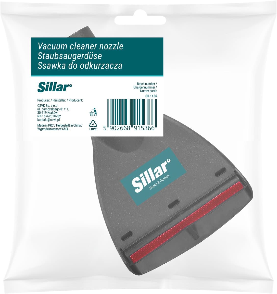 Sillar Stofzuigerborstel - Meubelzuigmond met Velours voor Stofzuiger – 35 mm Aansluiting – Geschikt voor Kärcher – 1 Stuk — afbeelding 1