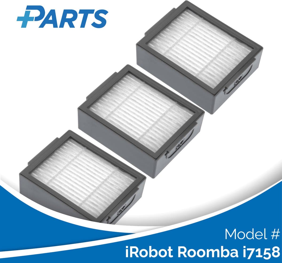 iRobot Roomba i7158 Filters (3 Stuks, Plus.Parts® alternatief voor 4624876) — afbeelding 1