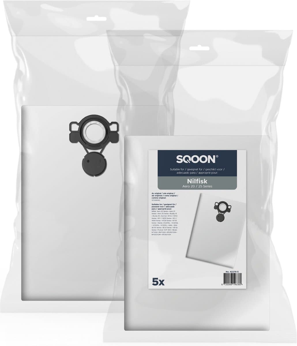 SQOON® Stofzuigerzakken Geschikt voor Nilfisk Alto / WAP / KEW AERO 20/25/26 Series - 5 Stuks — afbeelding 1