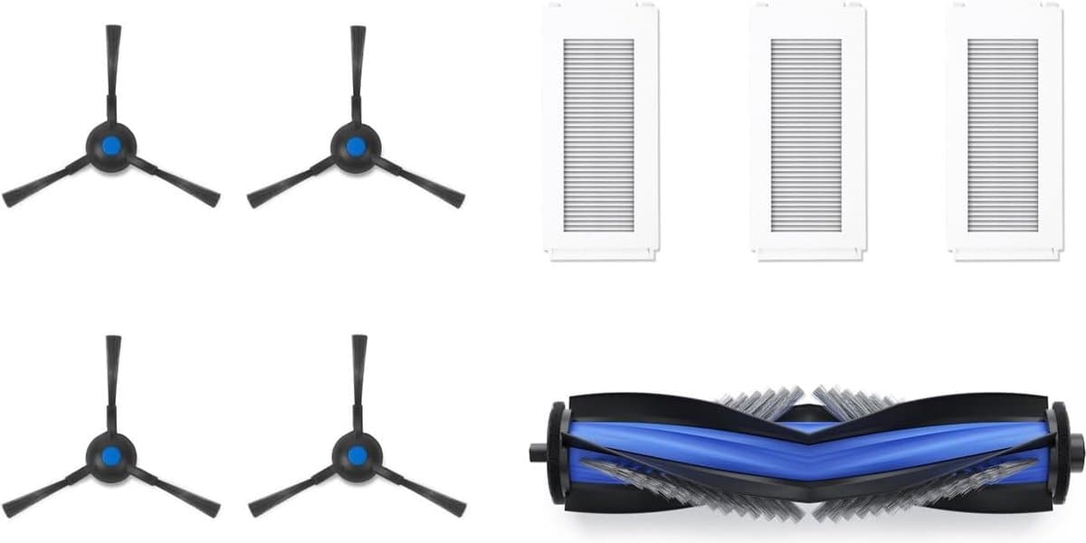 ECOVACS - DEEBOT N30 Pro Omni/N30 Omni /N20e Plus/N20e robotstofzuiger - 1x hoofdborstel, 2x zijborstels, 3x antibacteriële filters, originele accessoires — afbeelding 1