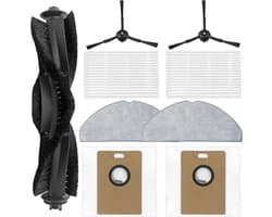 9 stuks - 1 hoofdborstels, 2 filters, 2 dweildoeken, 2 zijborstels en 2 stofzakken - Voor Tapo RV30 Max Plus / RV30 Max / RV20 Max Plus / RV20 Max robotstofzuigers