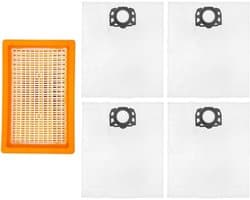 5 stuks - 4 Stofopvangzakken en 1 filters - compatibel met Kärcher MV4 MV5 MV6 WD4 WD5 WD6 WD5P WD6P