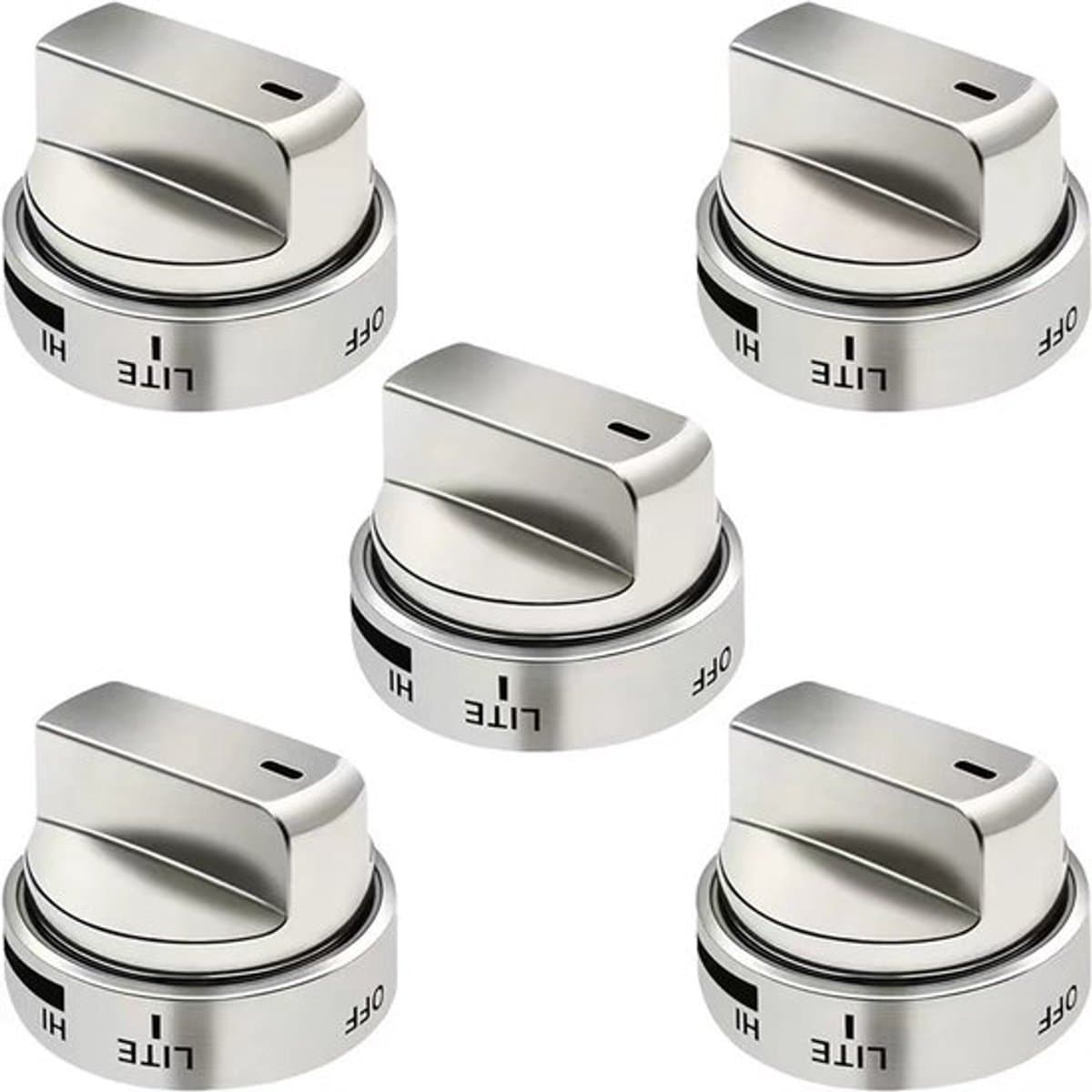 2-delige set knoppen voor oven/kookplaat voor het AEZ73453509 gasfornuis/oven, geschikt voor LG gasfornuizen/ovens en geschikt ter vervanging van de volgende modellen: LRG3036ST, LDG3036ST, AEZ36ST, 72909, 008, AP5669773, 2347547, PS7321756. — afbeelding 1