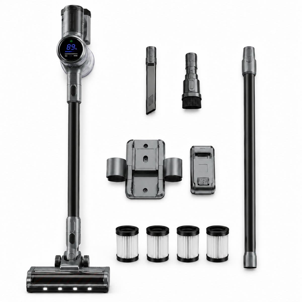 Luxari S1000 PRO - Steelstofzuiger Draadloos - Afneembare Accu - 4 Filters - 4 Opzetstukken - Stofzuiger Draadloos - Zonder Zak - Snoerloze Stofzuiger - Kruimeldief - Vacuum Cleaner - Draadloze Stofzuiger - Accu Stofzuiger — afbeelding 1