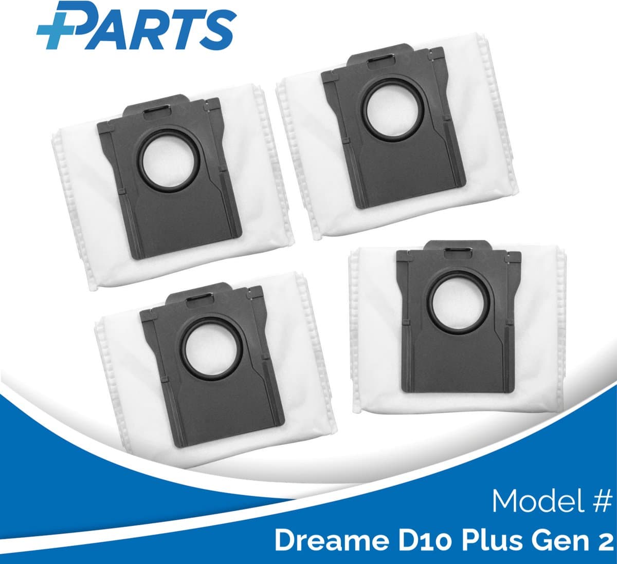Dreame D10 Plus Gen 2 Stofzakken (4 Stuks, Plus.Parts® alternatief voor RDB8) — afbeelding 1