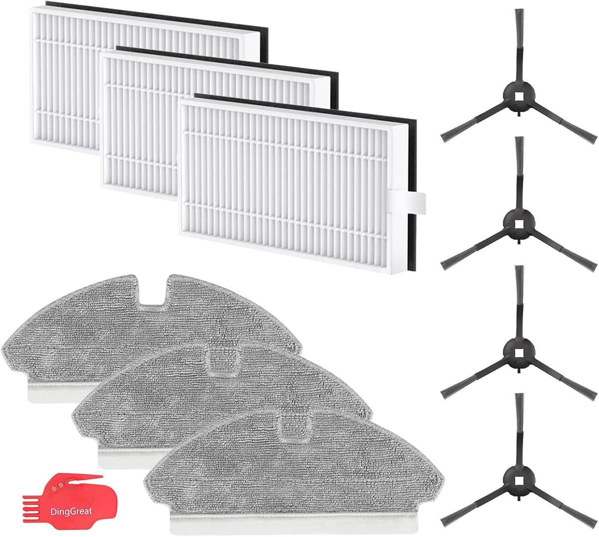 Spareparts for Dreame Mova M1 Vacuum Cleaner Robot Accessories for Dreame Mova M1 (Filter/Side Wiper/mop 10 Pieces) - ShopVlot — afbeelding 1